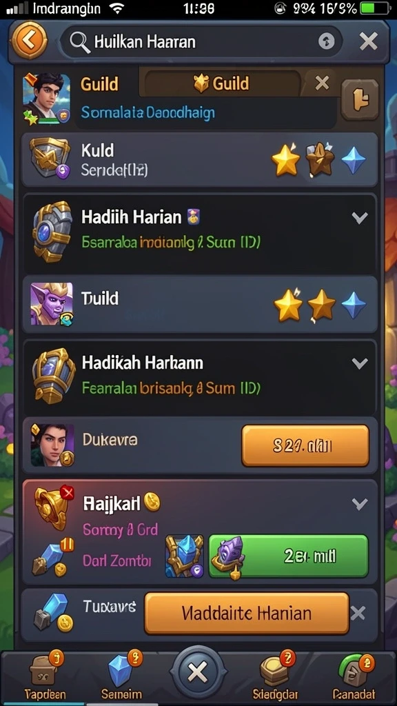 Tampilan karakter yang menarik dan penuh warna.