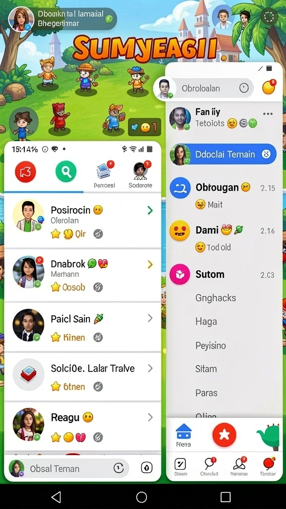 Fitur multiplayer dengan pemain lain.