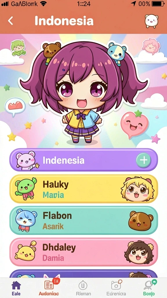 Karakter yang dapat disesuaikan dengan banyak pilihan.