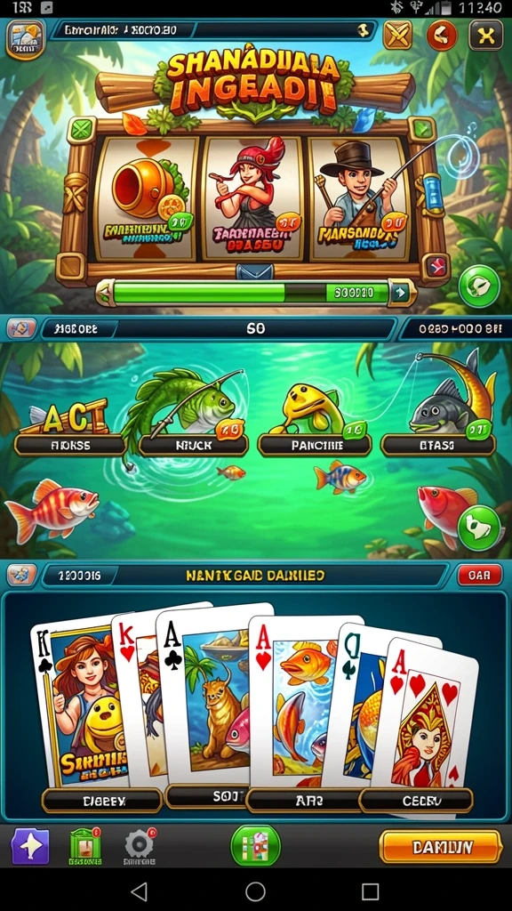 Screenshot aplikasi MENYALA78 memperlihatkan menu karakter yang dapat diubah.
