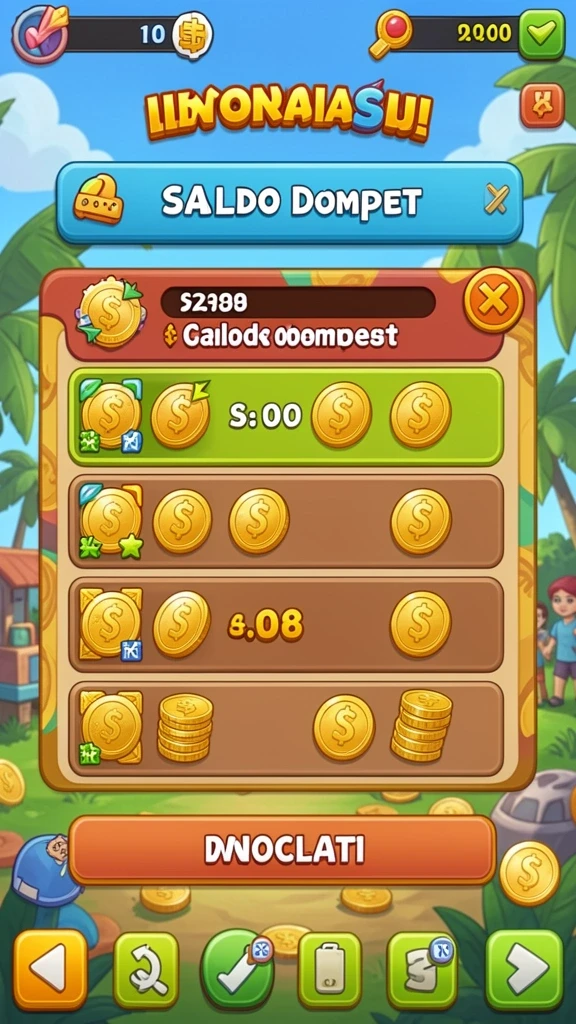 Screenshot menunjukkan berbagai tema permainan slot.