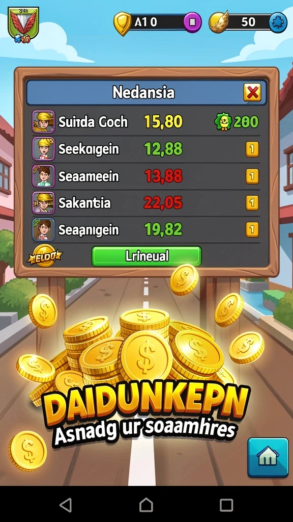 Lingkungan permainan yang penuh warna dan detail menawan.