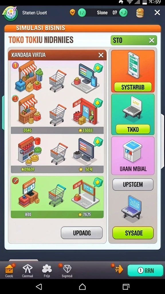 Desain grafis level yang menantang dan memikat.